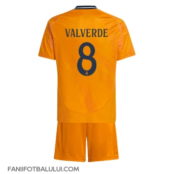 Real Madrid Federico Valverde #8 Echipament de Fotbal Replică 2024-25 Copii Deplasare (+ Șorturi)